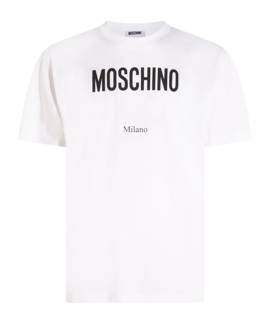 Moschino Cotton T-shirt With Contrasting Logo Detail In White