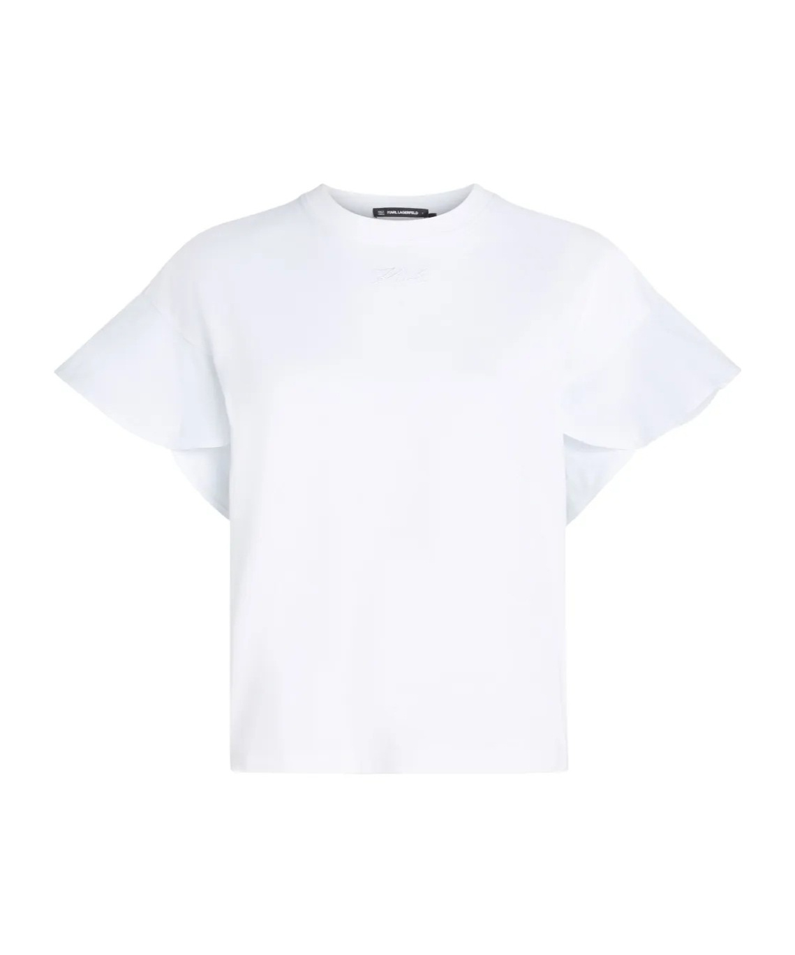 Karl Lagerfeld Ruffle T-shirt In White