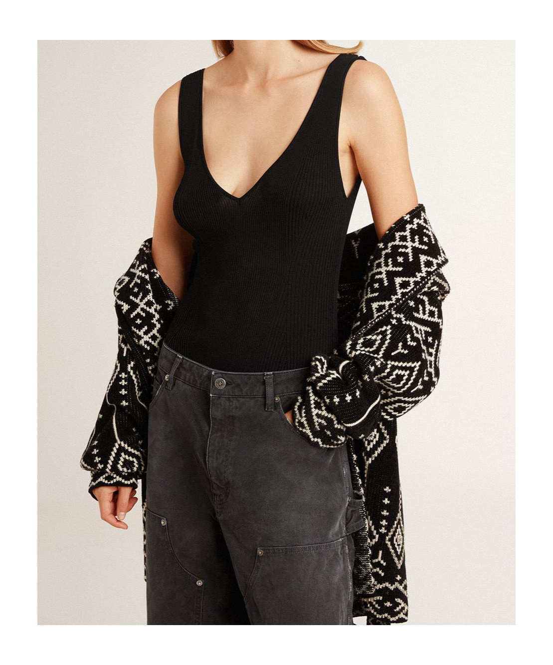 Golden Goose V-neck Jumpsuit In Black