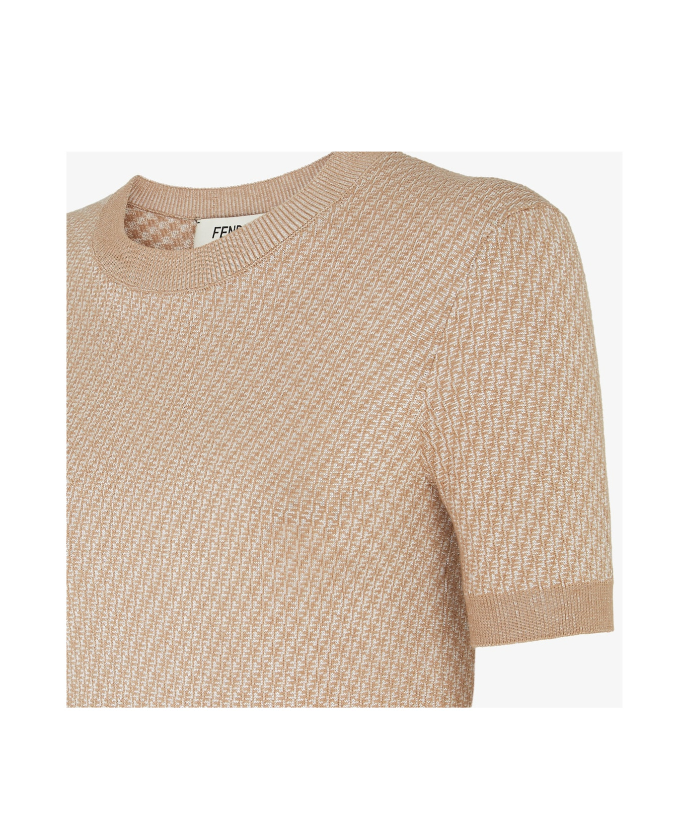 Fendi Short-sleeved Sweater In Nude