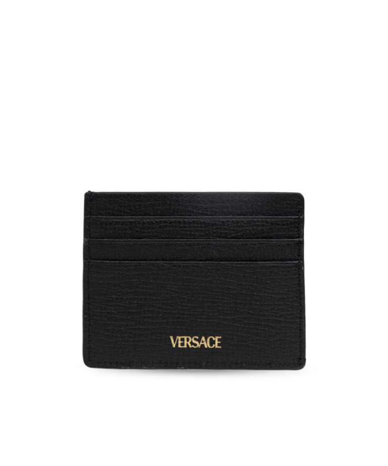 Versace Medusa Leather Cardholder In Black