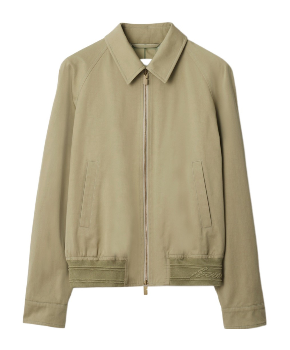 Burberry Cotton Jacket With Collar And Pockets In Neutral