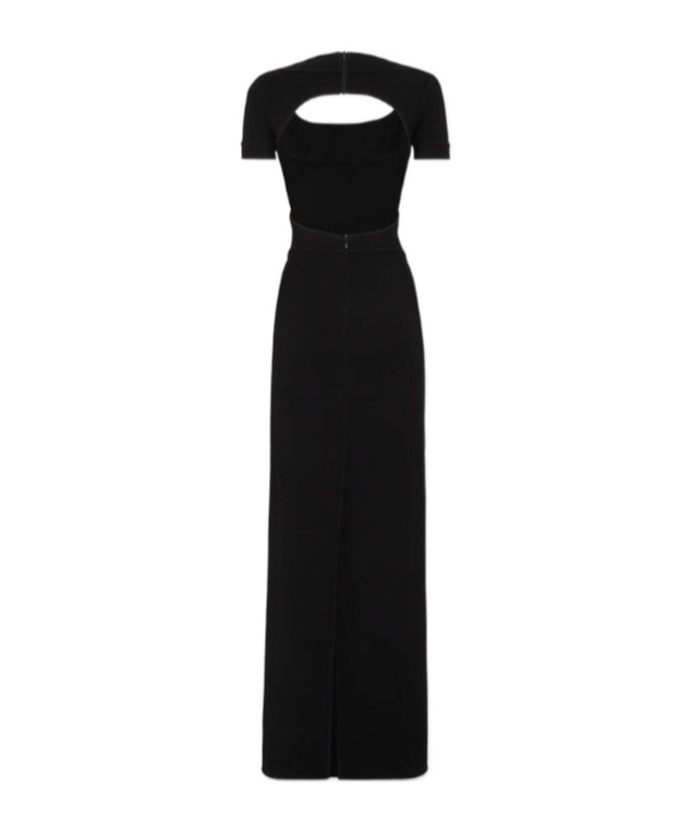 Dsquared2 Fitted Long Dress Round Neckline In Black