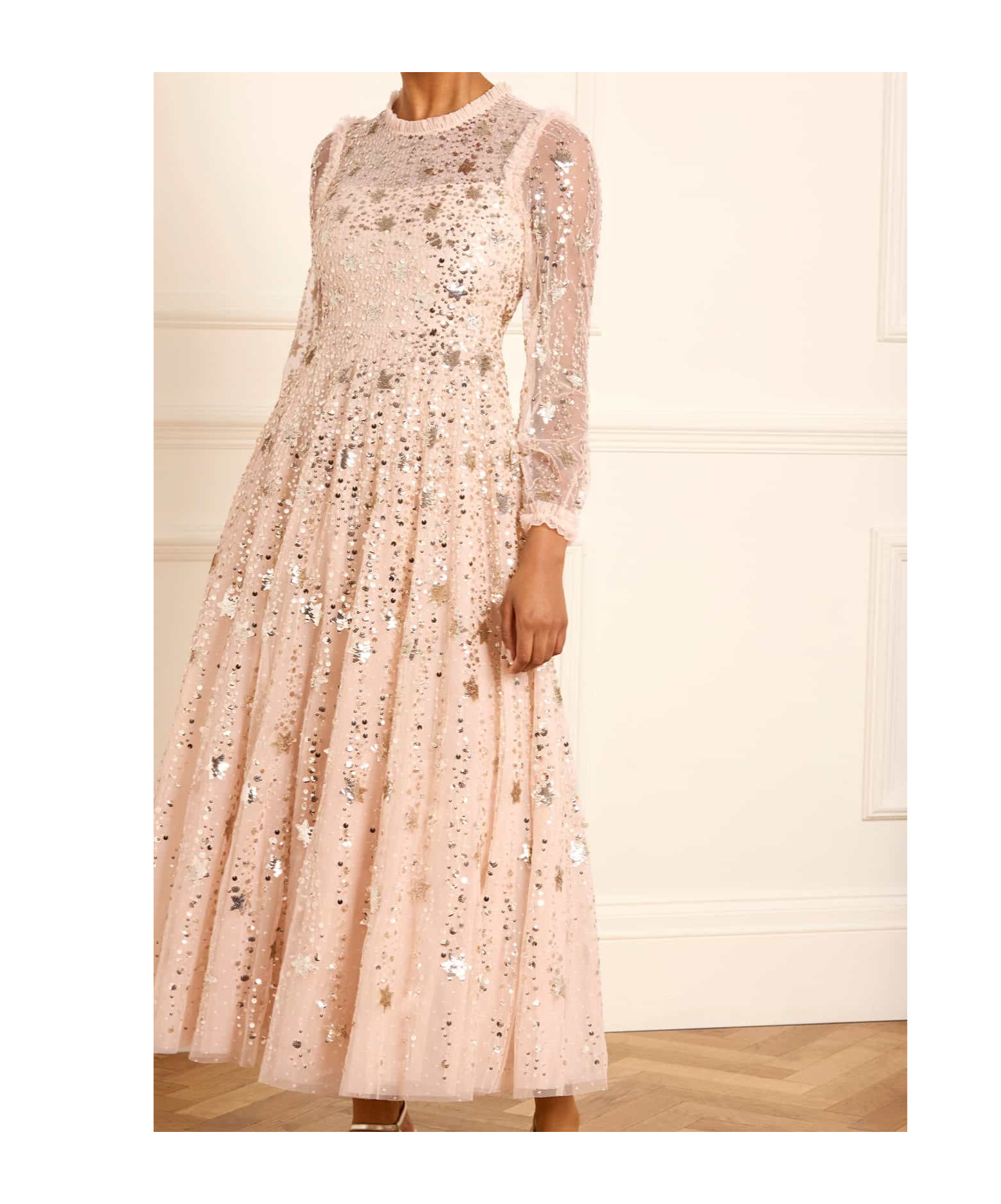 Needle & Thread Shooting Stars Long-sleeved Gown In Pink