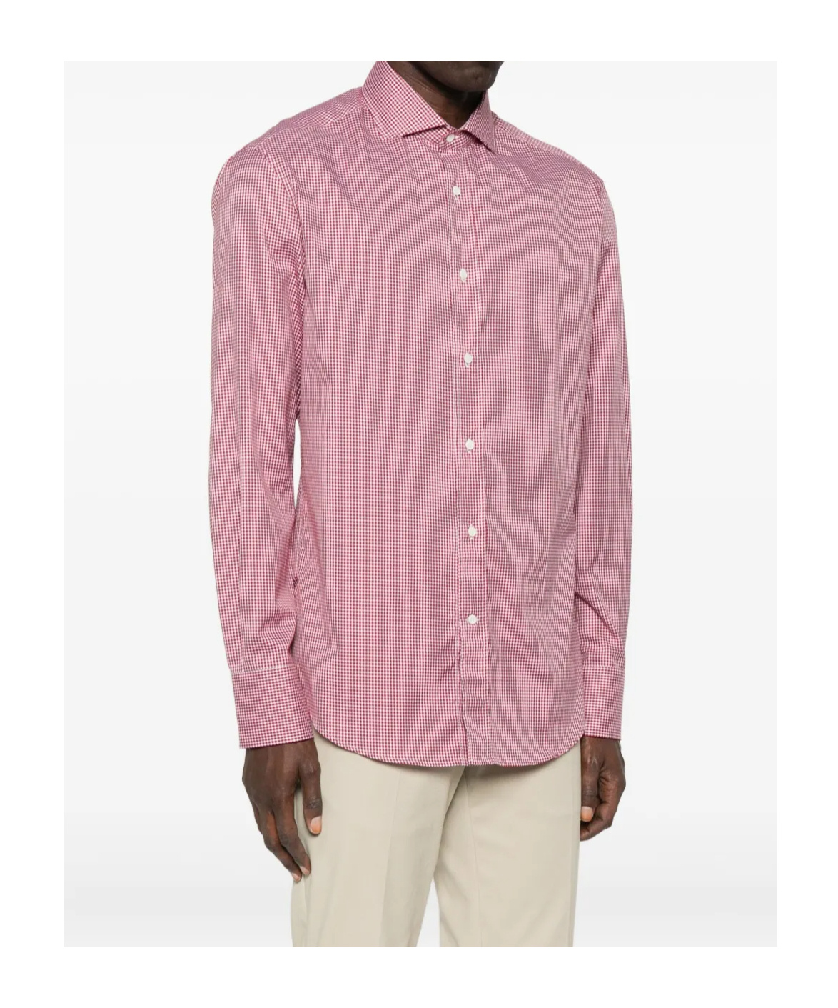 Brunello Cucinelli Gingham Shirt In Pink