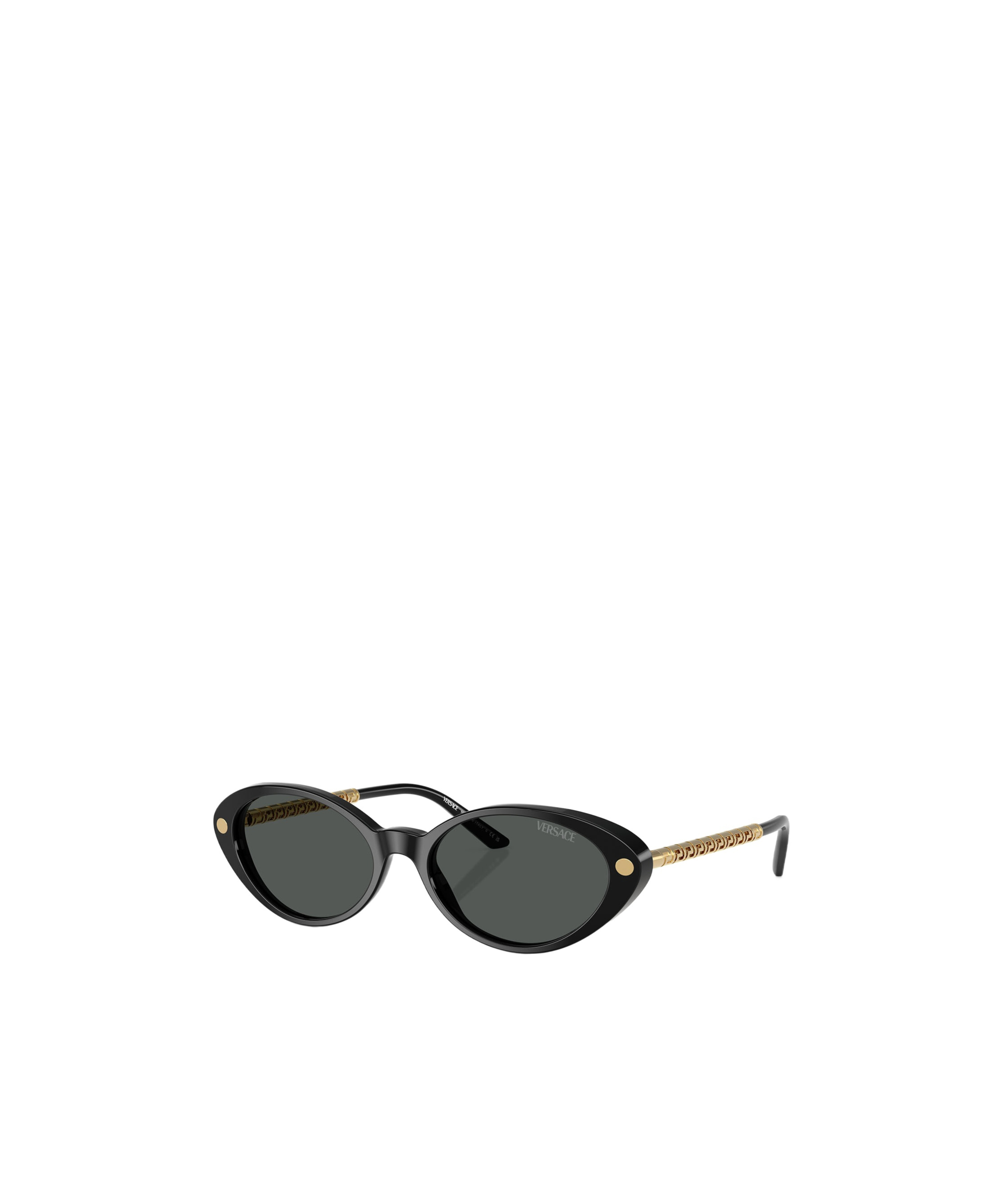 Versace Greca-detail Cat Eye-frame Sunglasses In Black