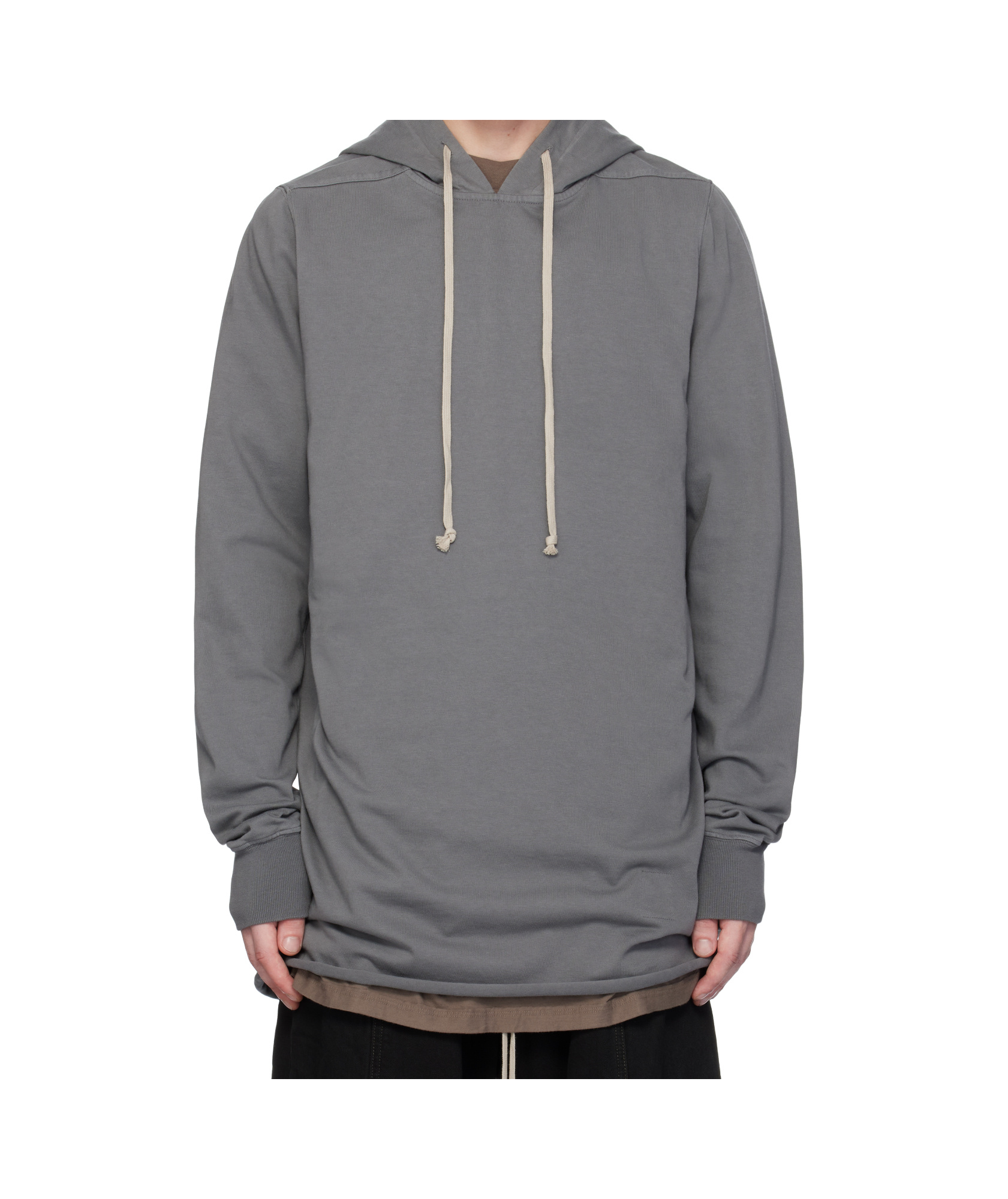 Rick Owens Drkshdw Long-sleeved Hoodie In Gray