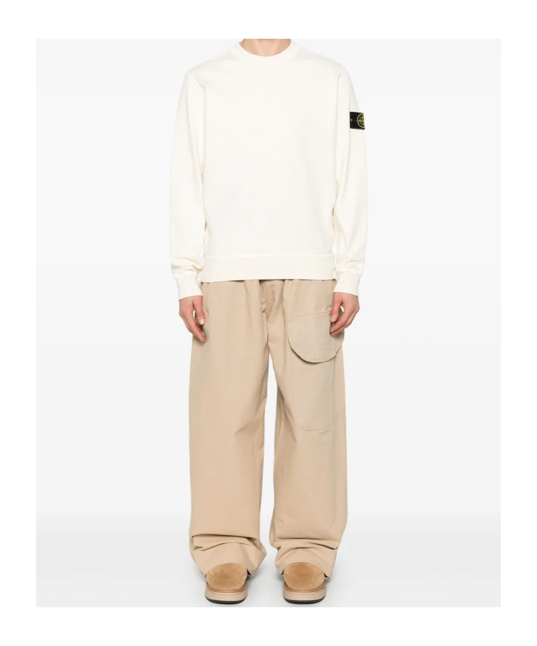 Stone Island Compass-badge Sweatshirt In White
