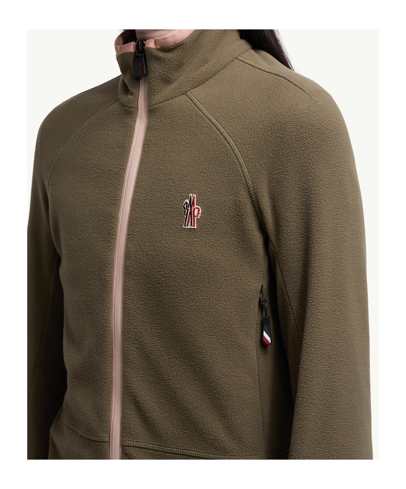 Moncler Fleece Zip-up Sweatshirt In Green