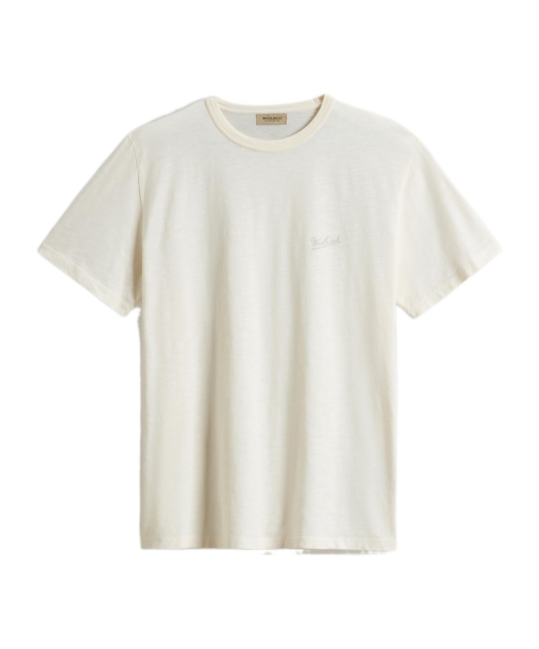 Woolrich Pure Linen T-shirt With Embroidered Logo In White