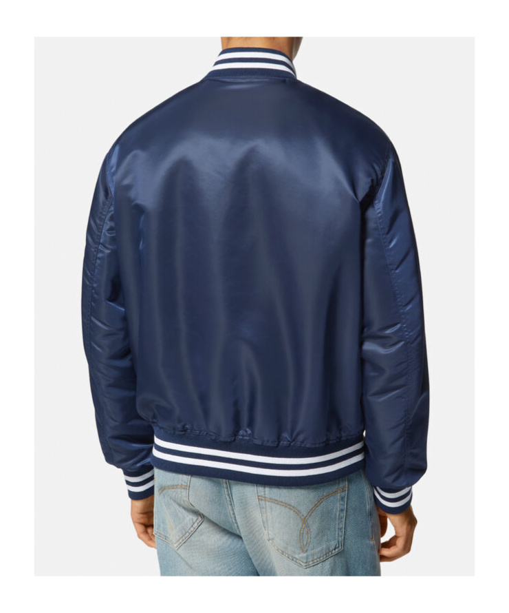 VERSACE VERSACE LOGO EMBROIDERED BUTTON-UP JACKET