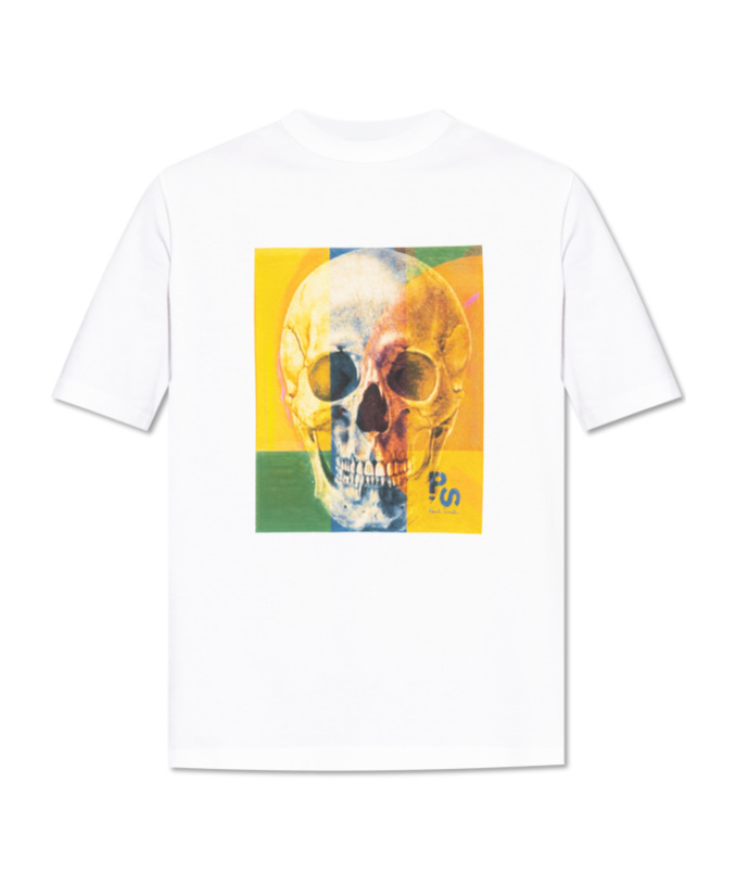 Ps By Paul Smith Ps Paul Smith Skull Square Cotton T-shirt In White