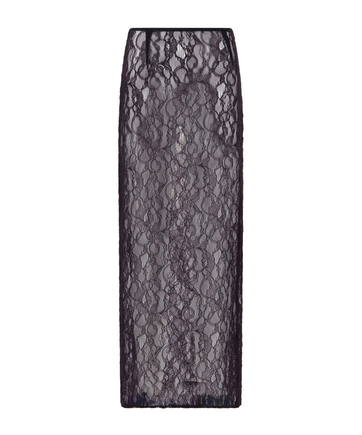 Laneus Chantilly Laced Midi Skirt In Black