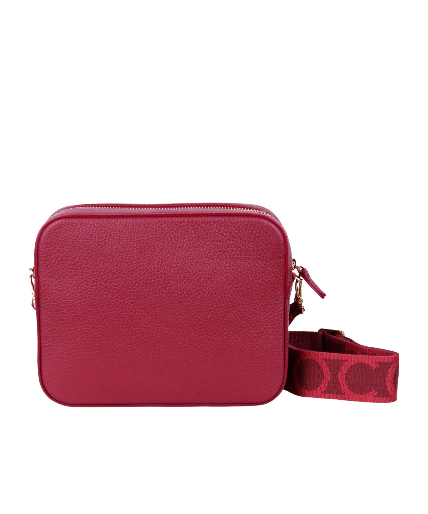 Coccinelle Tebe Logo Stamp Zip-up Crossbody Bag In Red