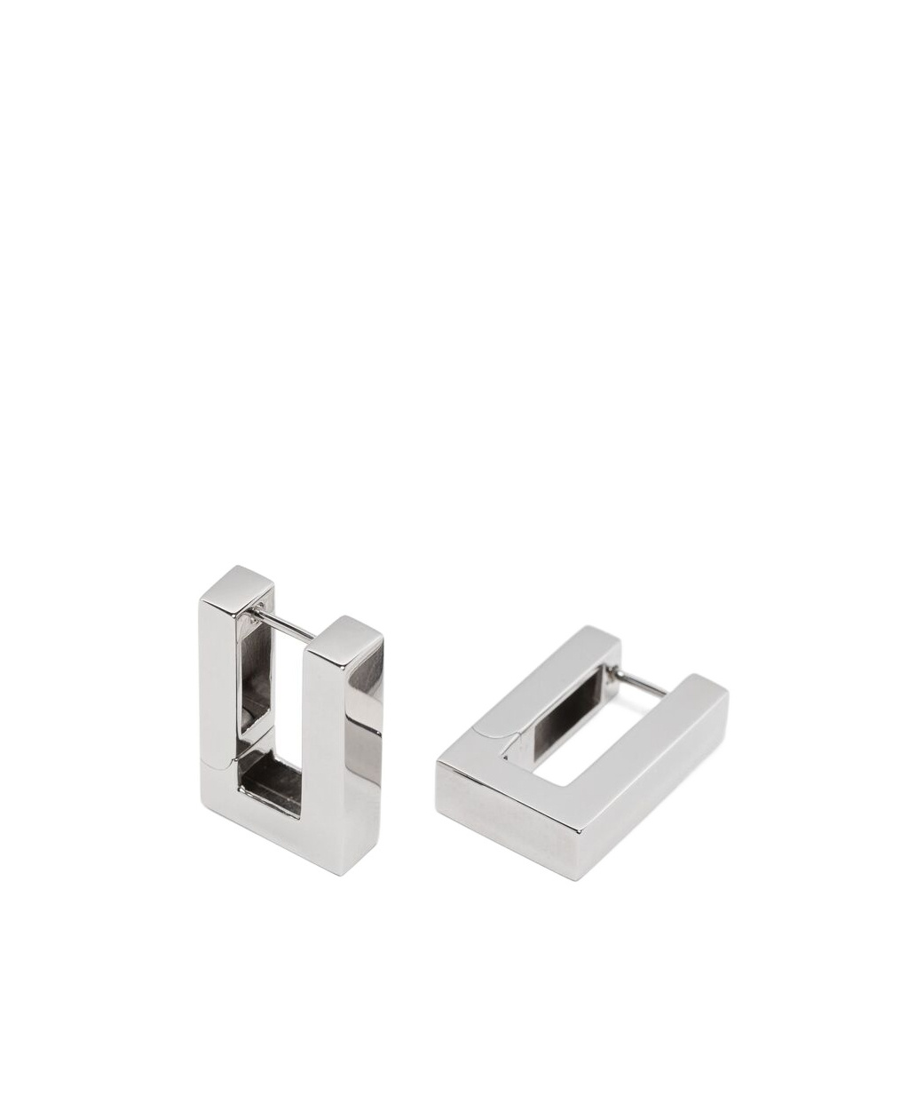 Tom Wood Square Pendant Earrings In White