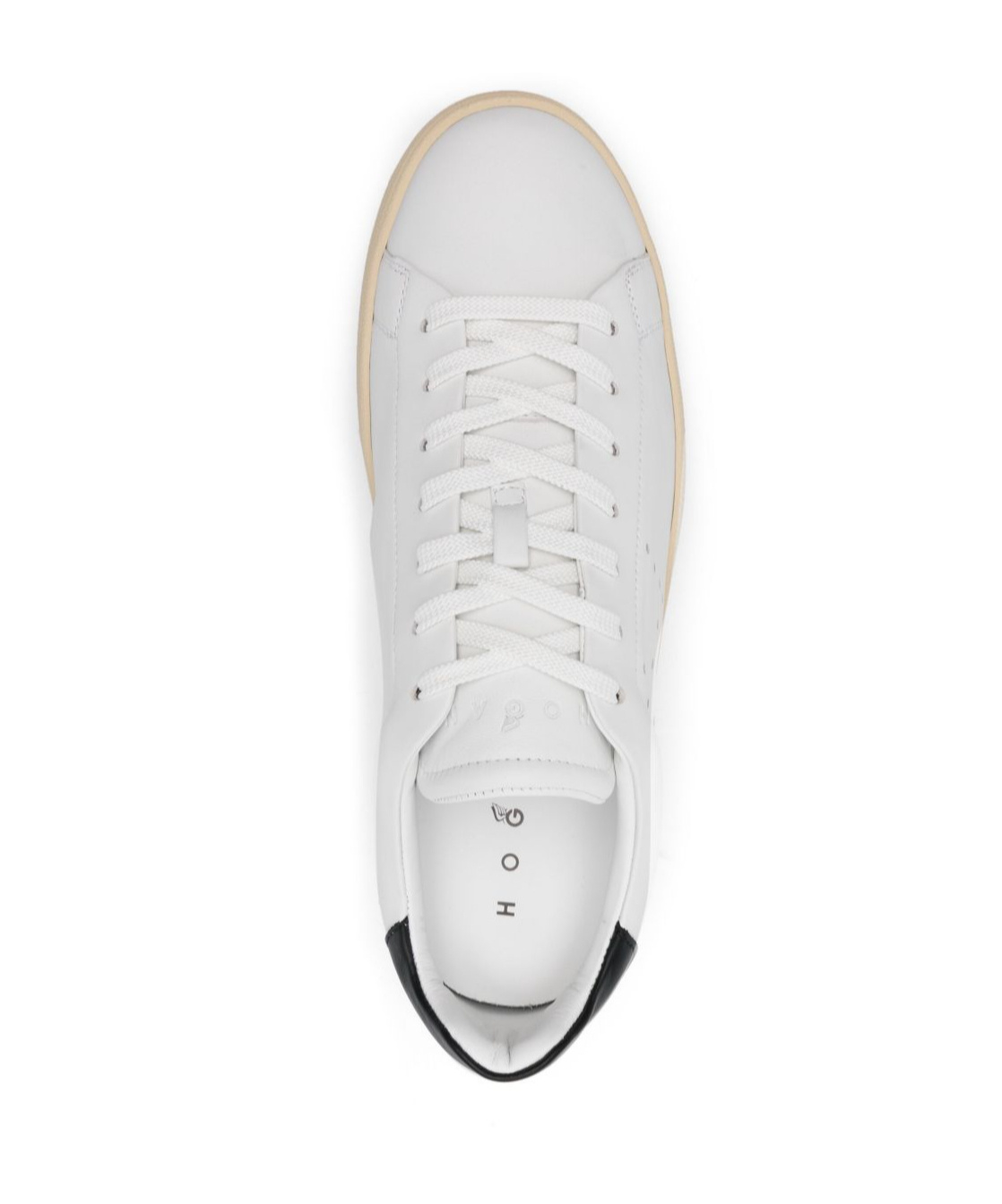 Hogan Leather Sneakers With Perforated Round Toe In White
