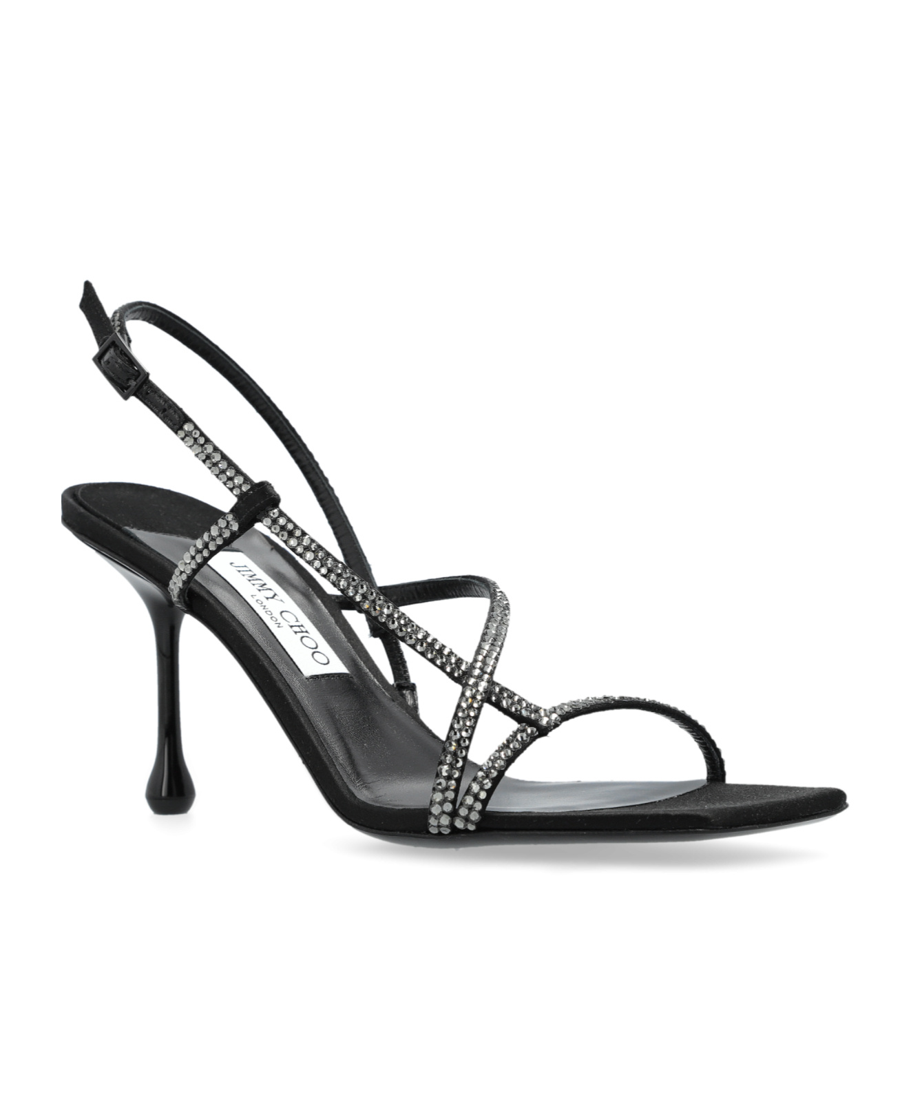 Jimmy Choo Etana 80 Crystal Embellished Sandals In Black