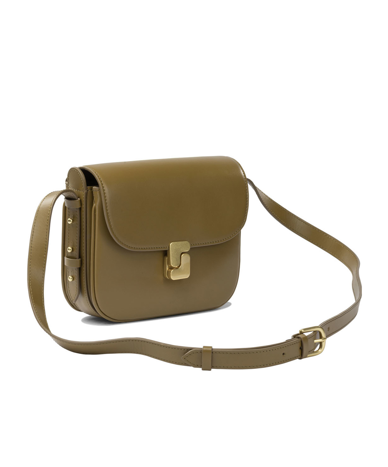 Soeur Crossbody Bag Adjustable Strap Leather Finish In Green