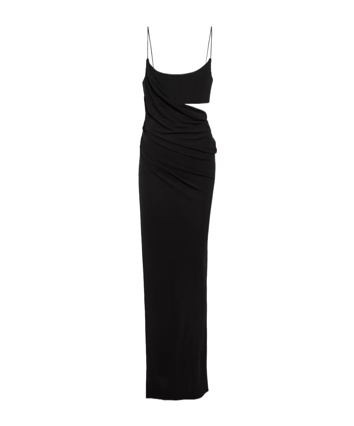 Alex Perry Asymmetrical Pleated Knit Maxi Skirt In Black