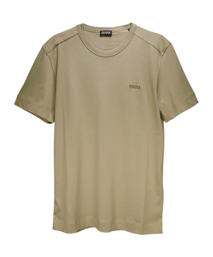 Zegna Z  Logo Embroidered Crewneck T-shirt In Nude