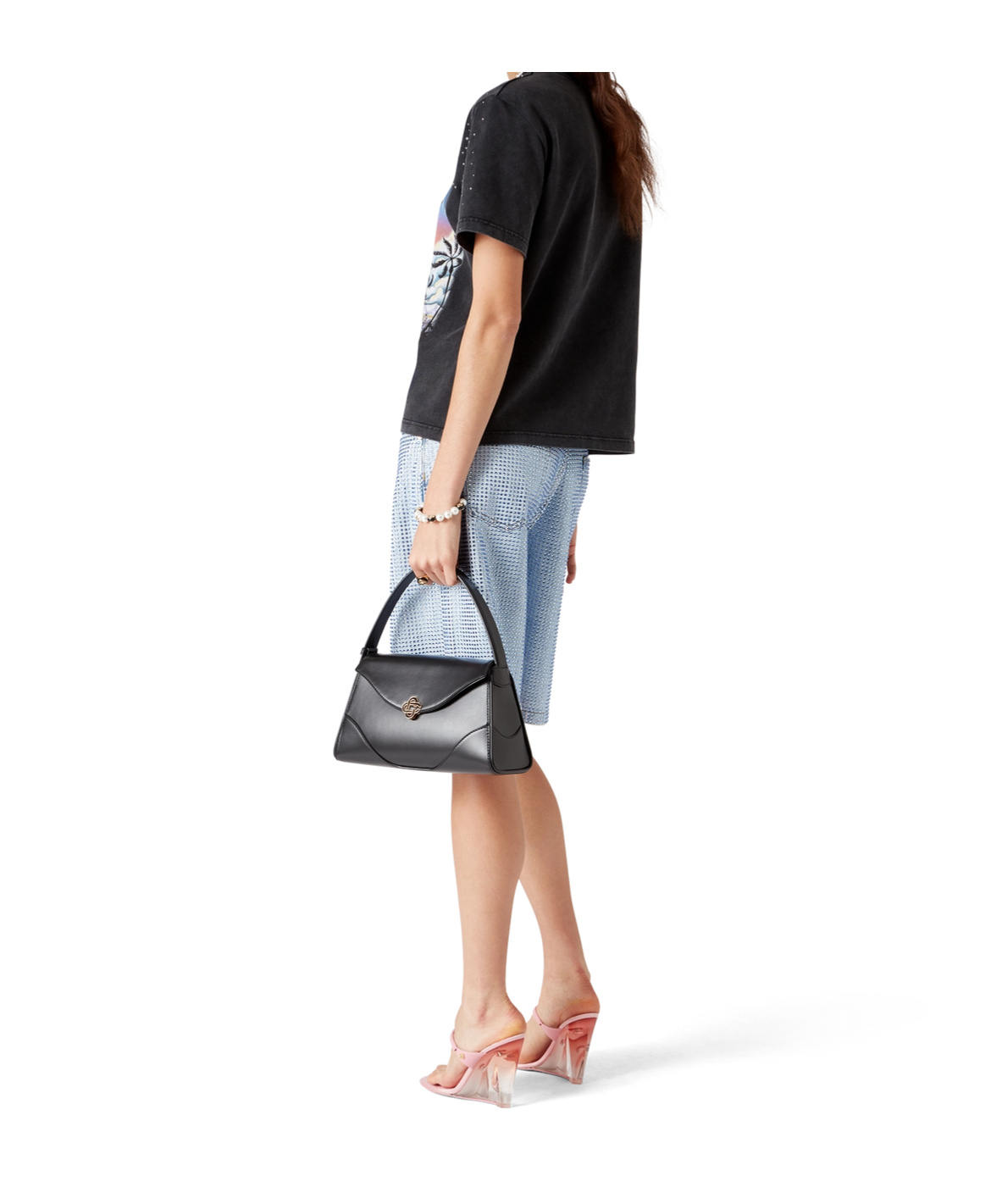 Casablanca Blue Crystal Embellished Denim Shorts In Blue
