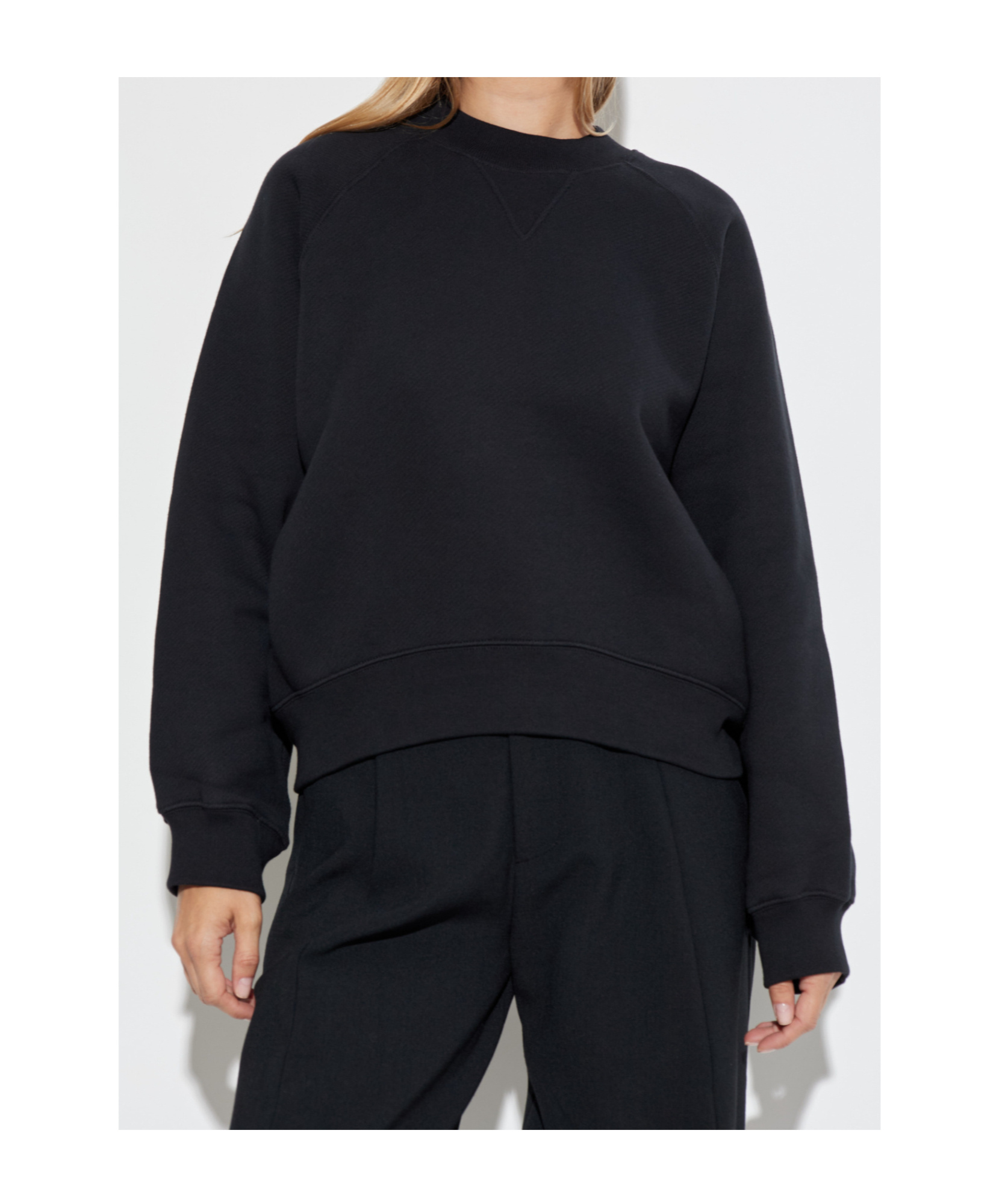Victoria Beckham Raglan-sleeves Cotton Sweatshirt In Black