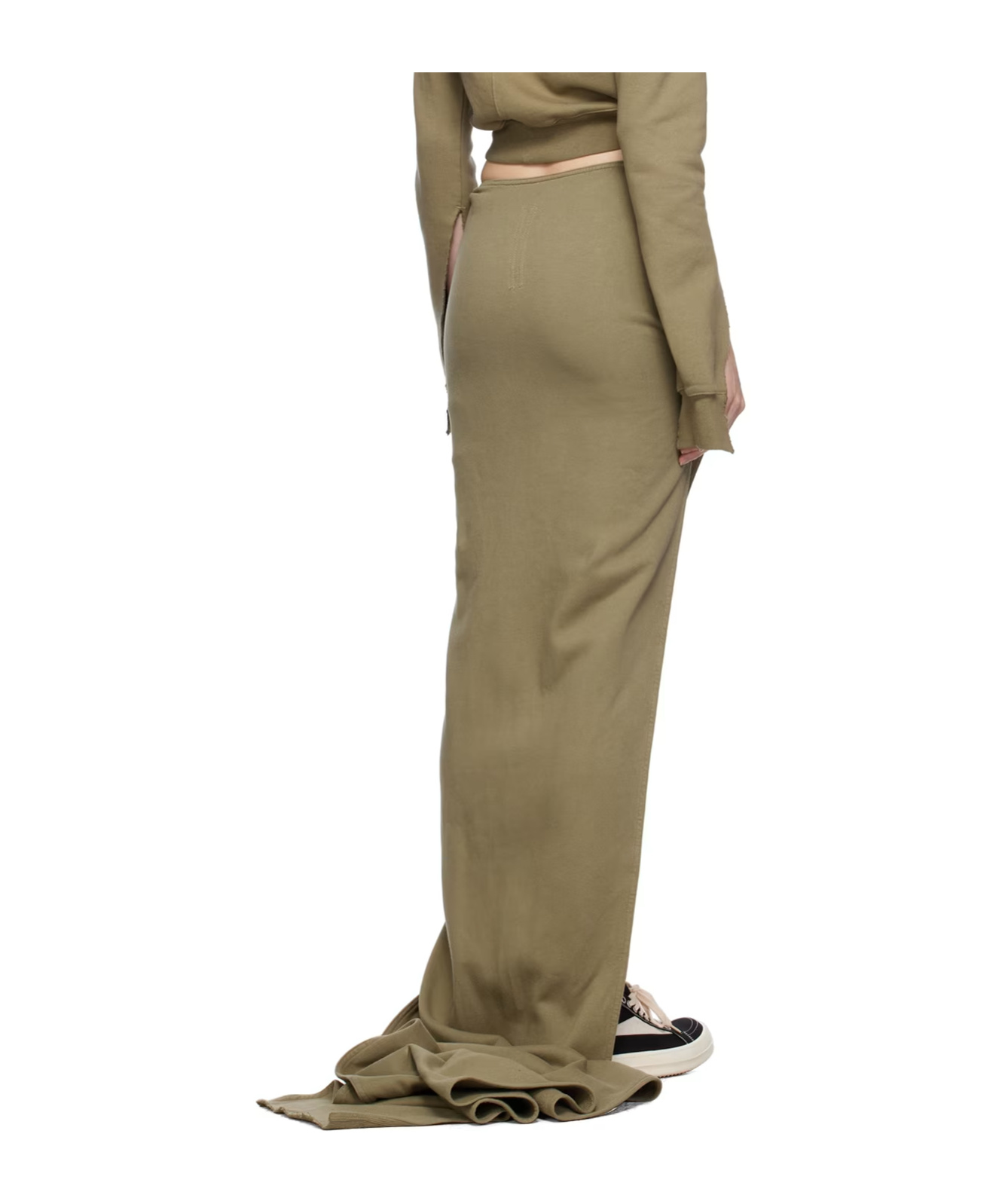 Rick Owens Drkshdw Green Edfu Maxi Skirt In Brown