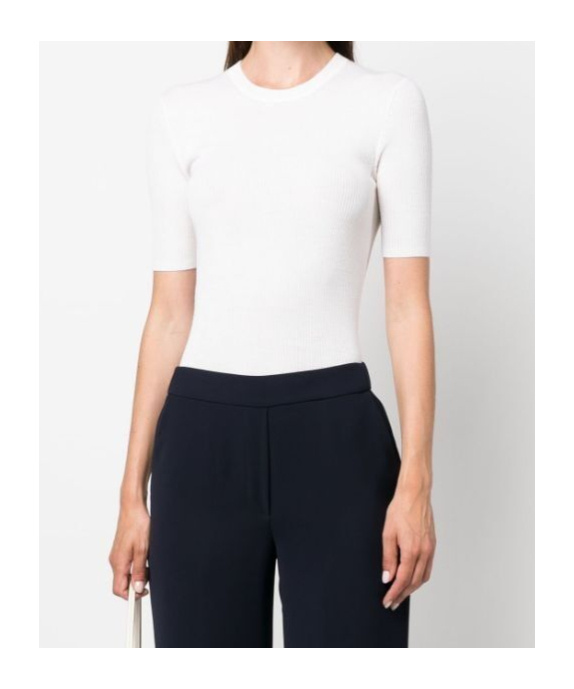 P.a.r.o.s.h Linfa Short-sleeve Fine-knit Top In White