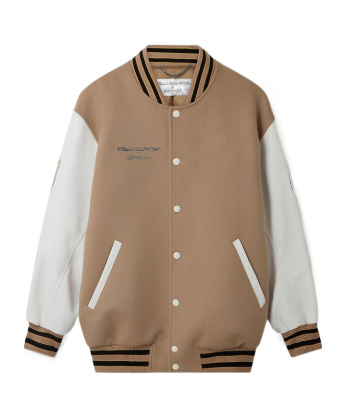 Stella Mccartney Pattern Baseball Jacket In Brown