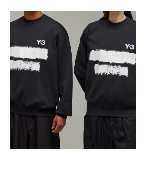 Y-3 Sweatshirt Whit Maxi Print In Black
