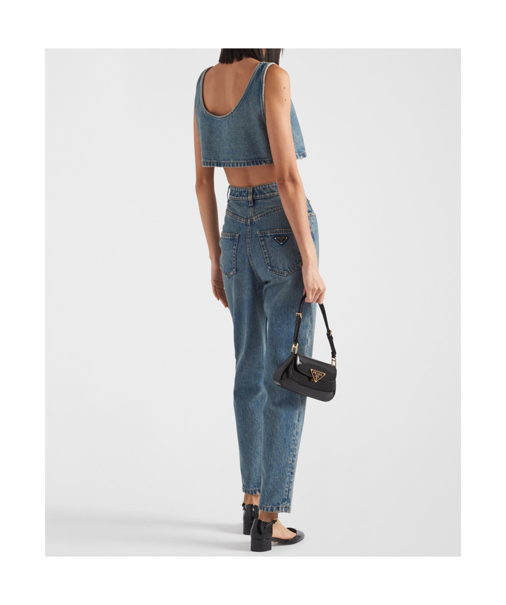 Prada High-rise Tapered Jeans In Blue