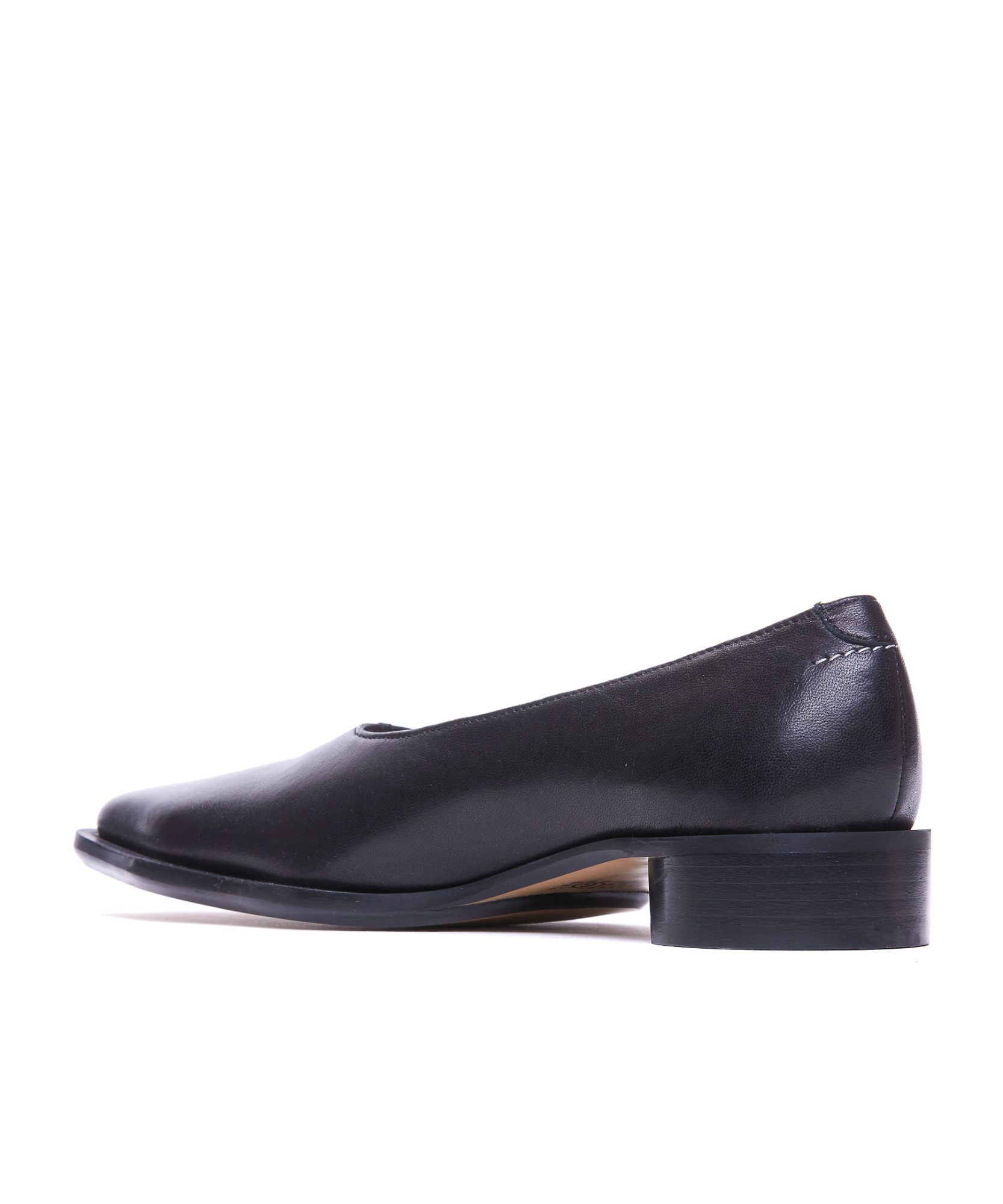 Mm6 Maison Margiela Square-toe Ballerina Shoes In Black