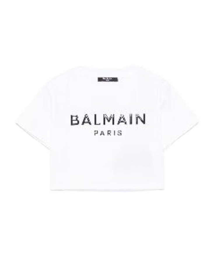 Balmain Logo-appliqué T-shirt In White