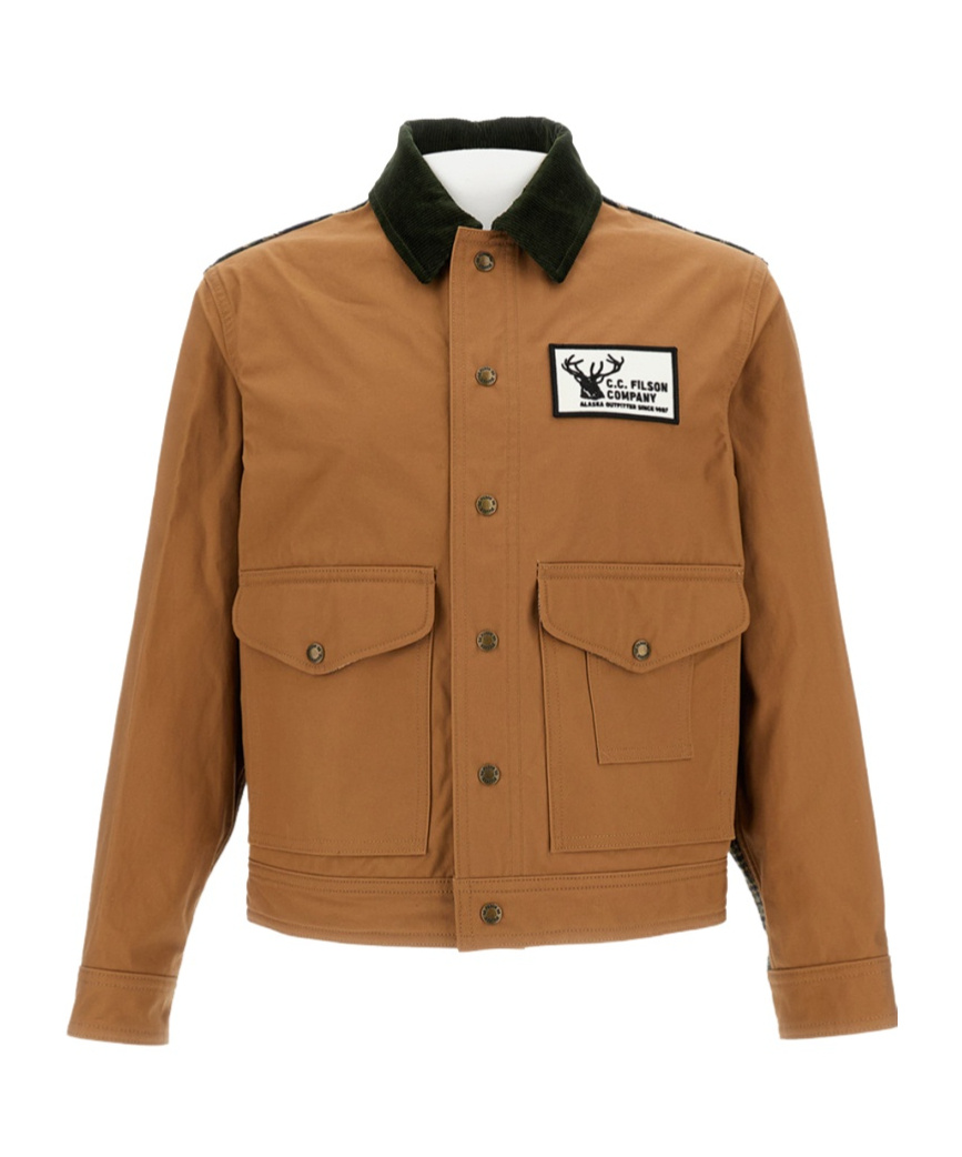 Junya Watanabe Cotton Oxford X Wool Nylon Check Filson Jacket In Brown