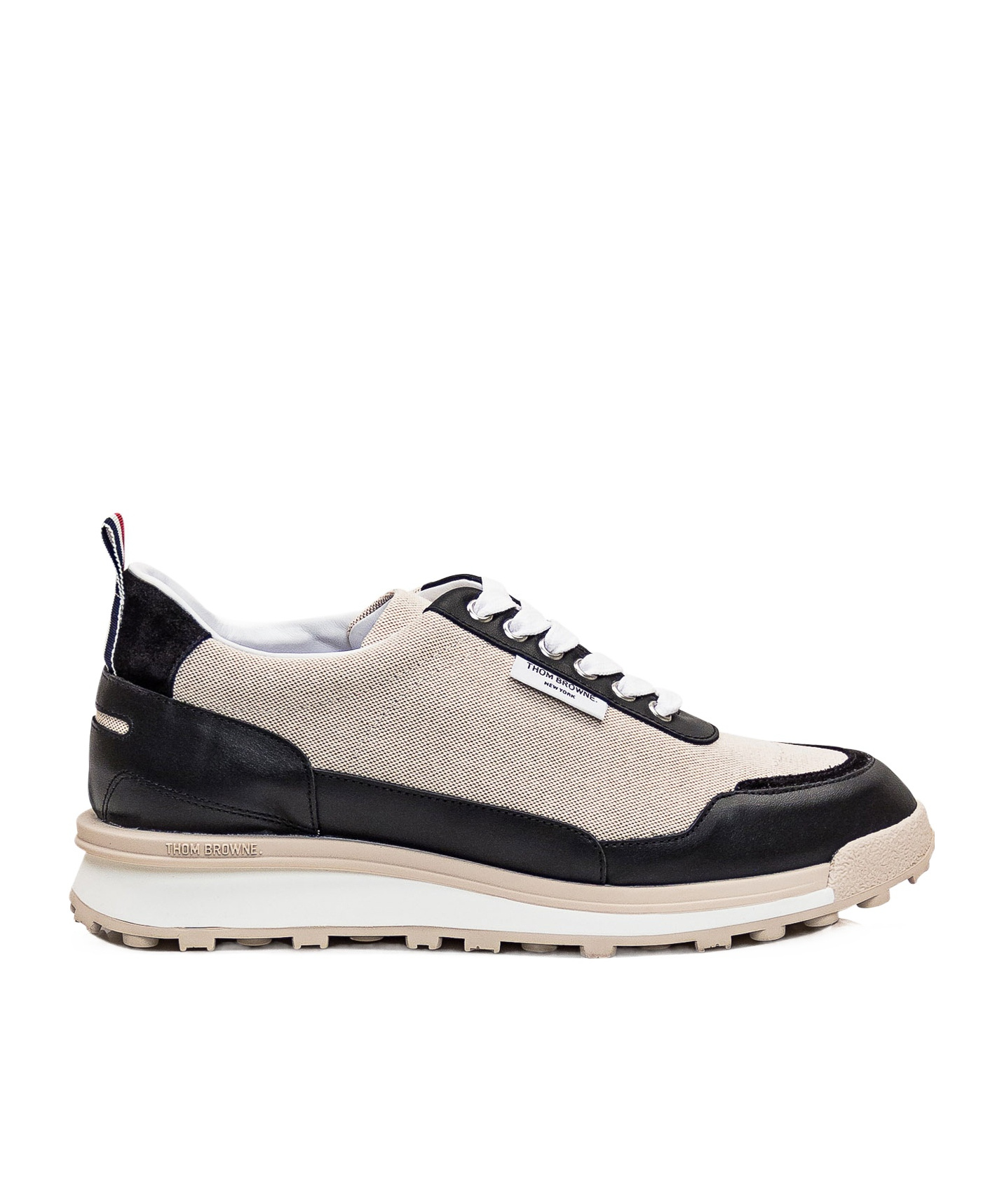 Thom Browne Cotton Alumni Trainer Rubber Sole In Nude