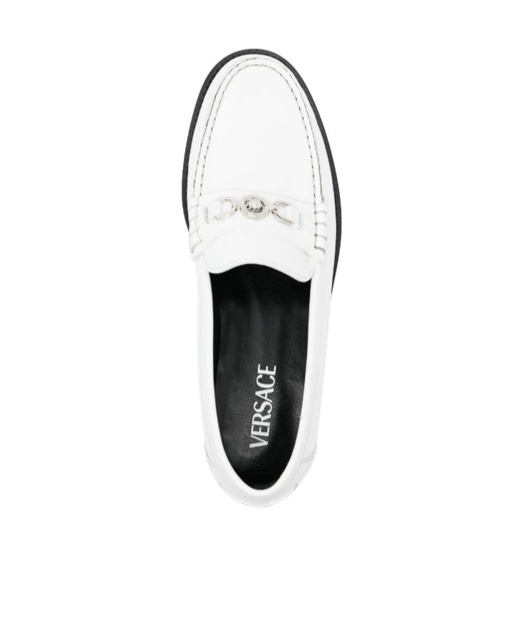 Versace Medusa '95 Leather Loafers In White