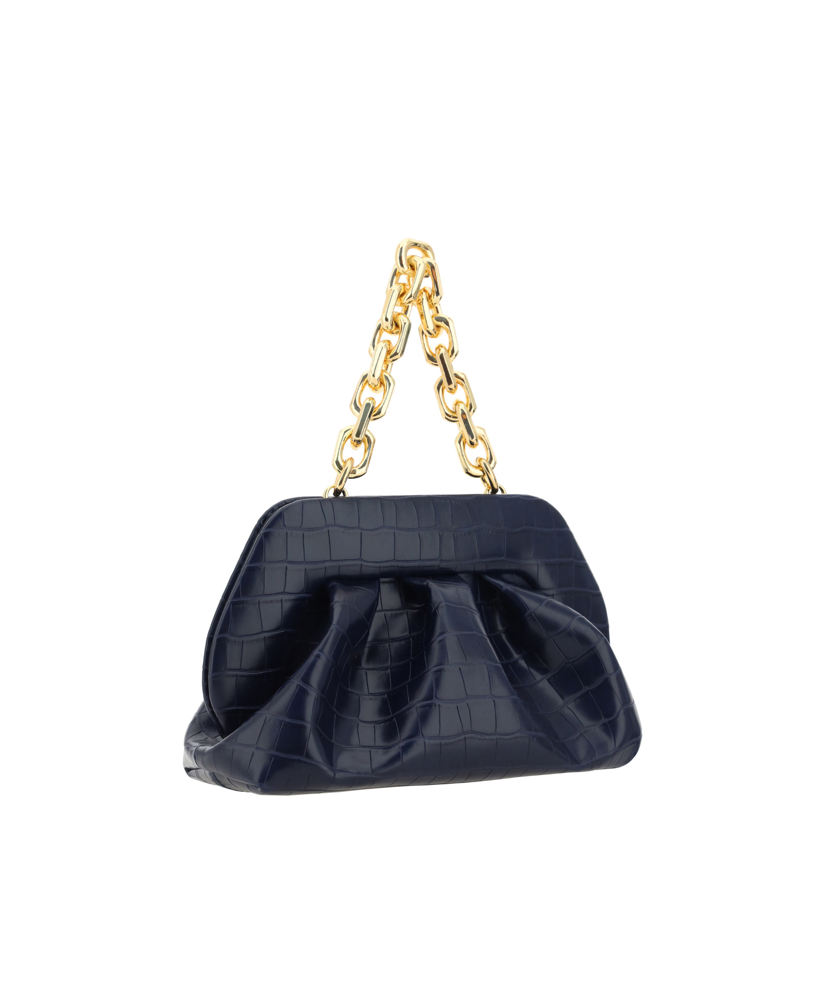 Themoirè Tia Croco Tote Bag In Black