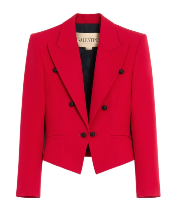 Valentino Virgin Wool Jacket In Red