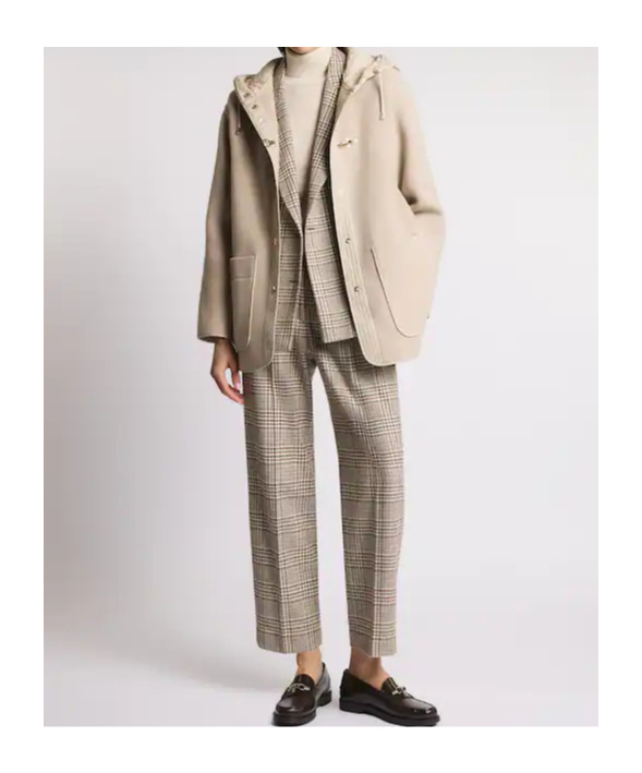 Fay Hooded Jacket With Drawstring And Pockets In Neutral