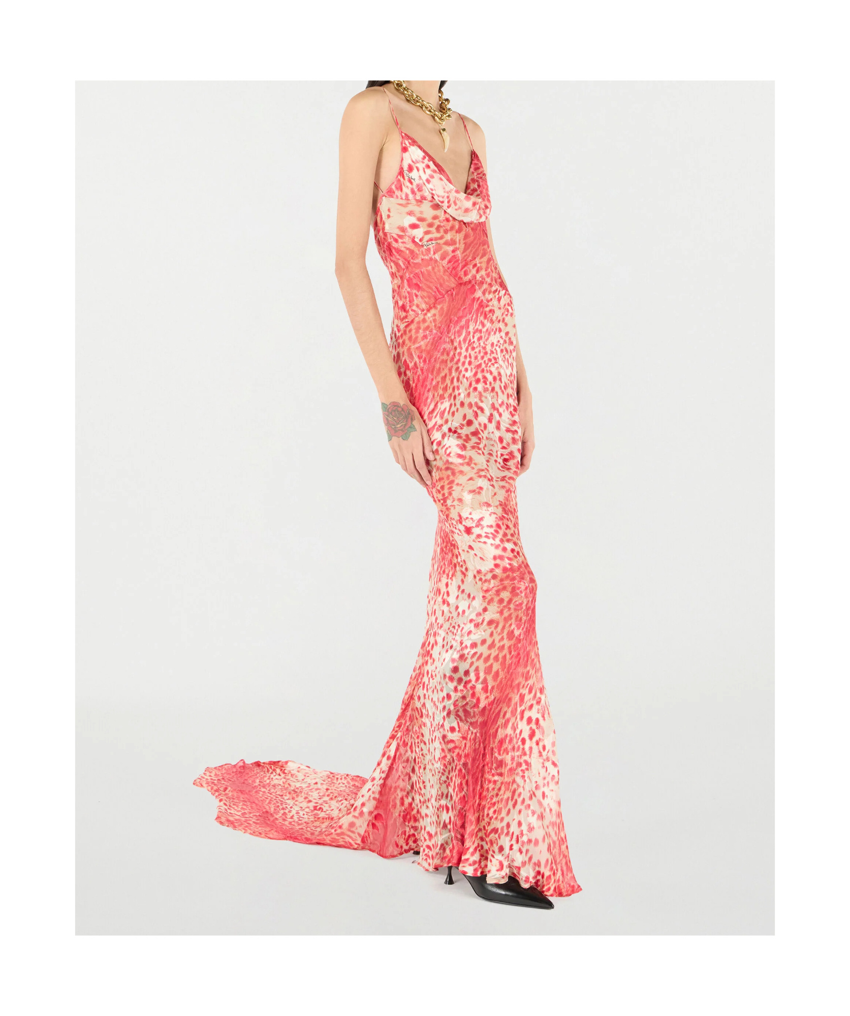 Shop Roberto Cavalli Animal Print Maxi Dress