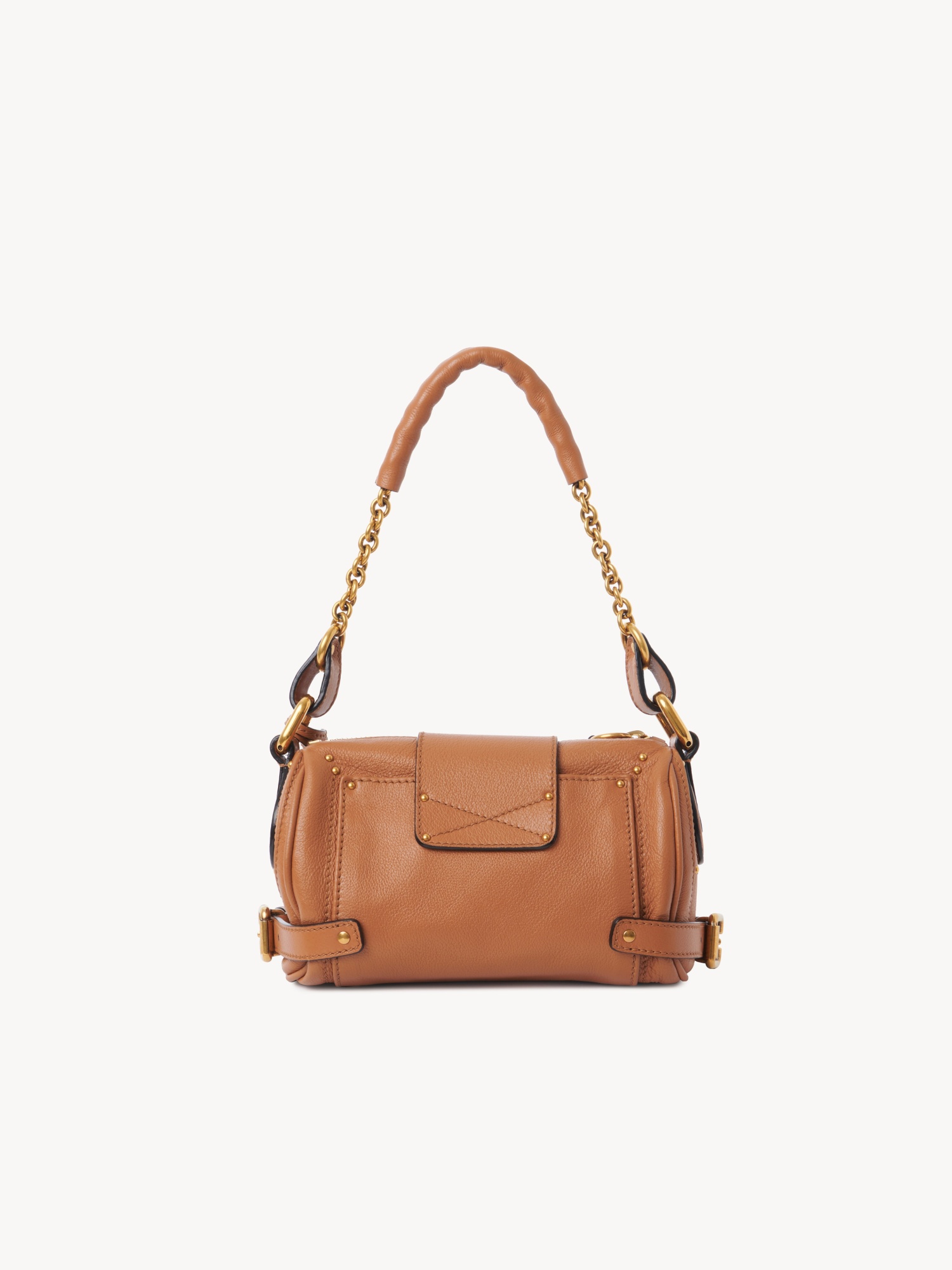 Chloé Grained Leather Chain Bag In Brown