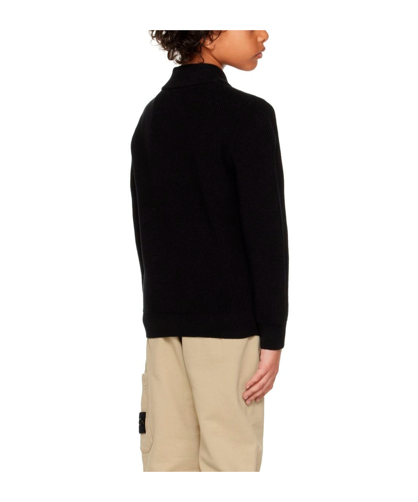 Stone Island Long Sleeved Jacket In Black