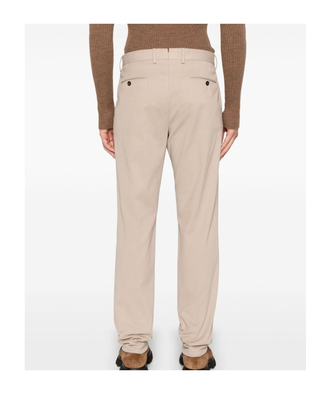 Shop Zegna Belt-loop Casual Pants In Nude