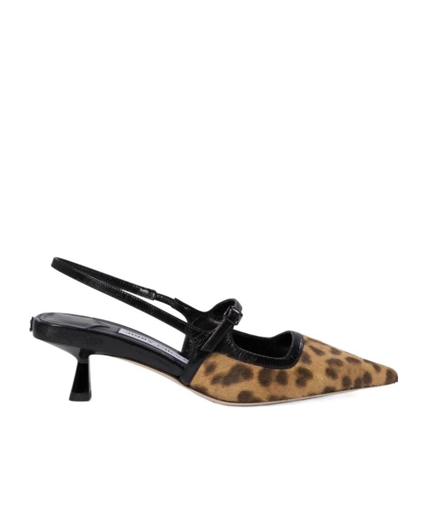 Jimmy Choo Didi 45 Slingback In Leopard Print Pony Skin Women In Black