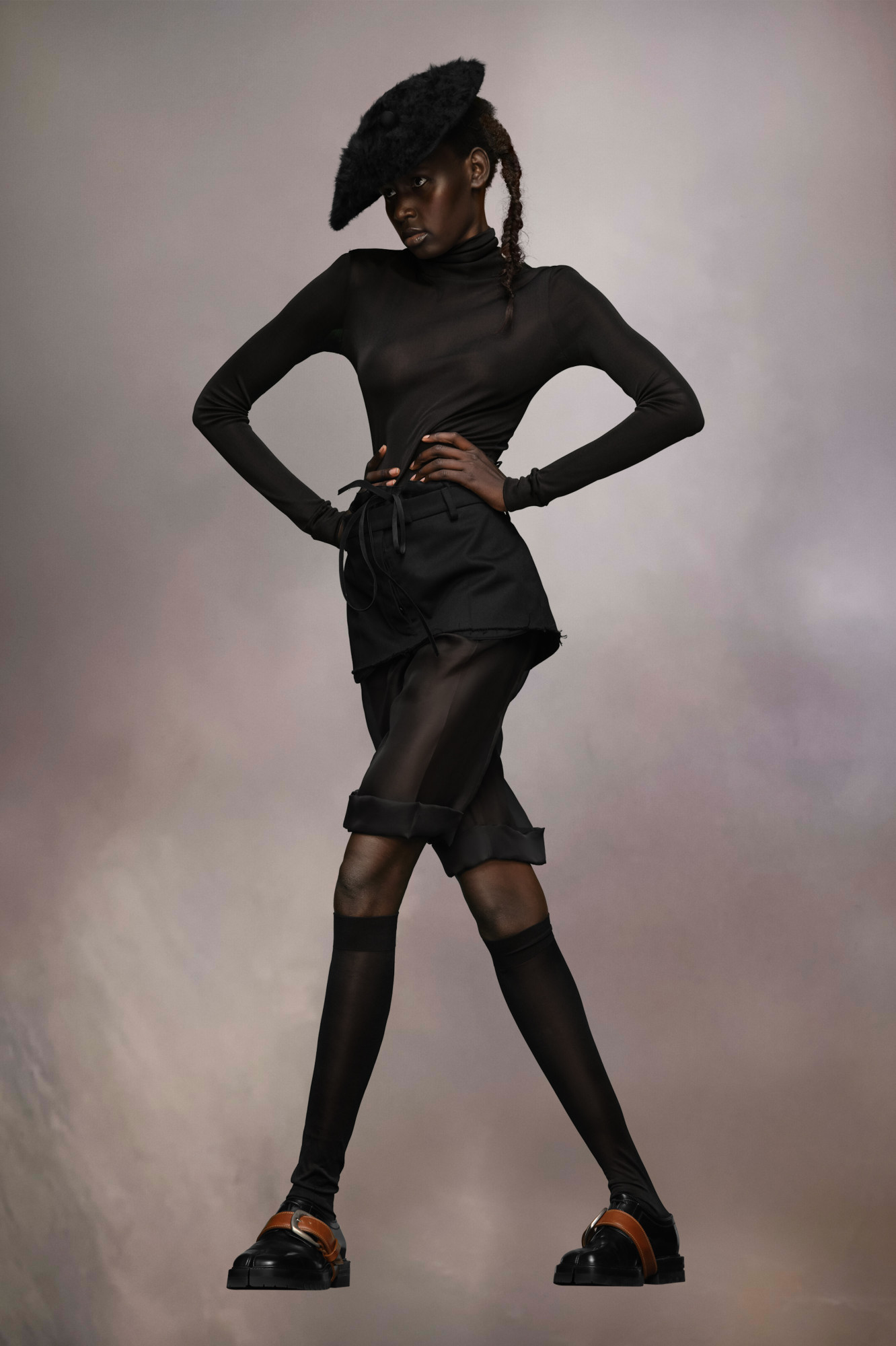 Shop Maison Margiela Layered Skirt Shorts In Black