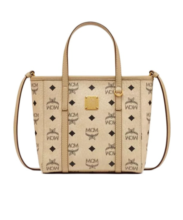 Mcm Aren Top-zip Mini Shopper Bag In Nude