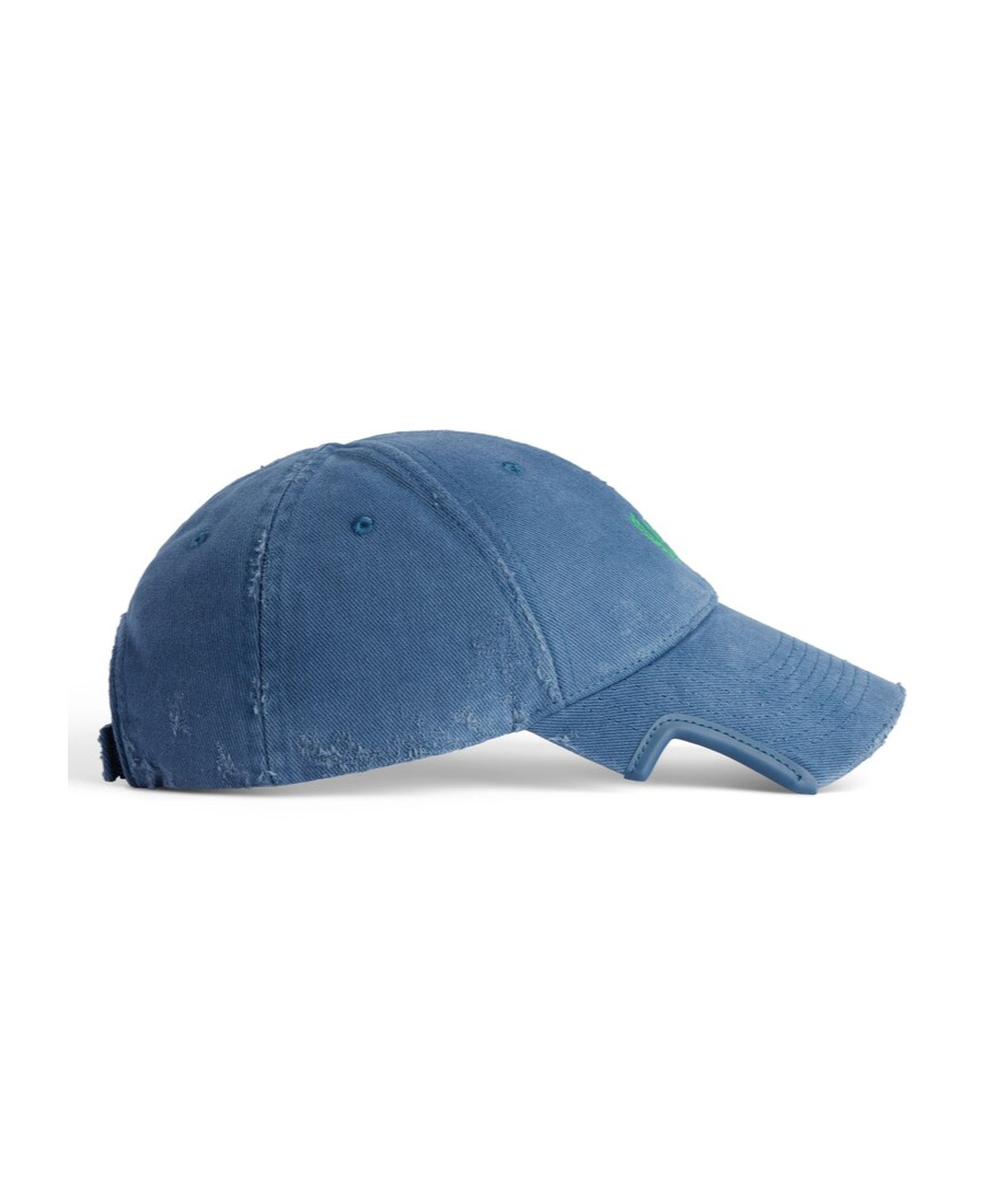 Balenciaga Men's Laurel Classic  Cap In Dark Blue/green In Dark Blue And Green
