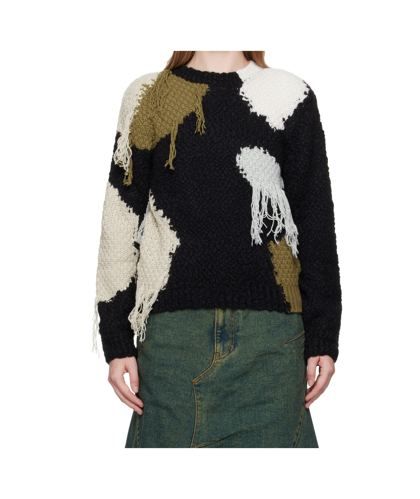 Andersson Bell Black Sylvia Abstract Patchwork Sweater In Black