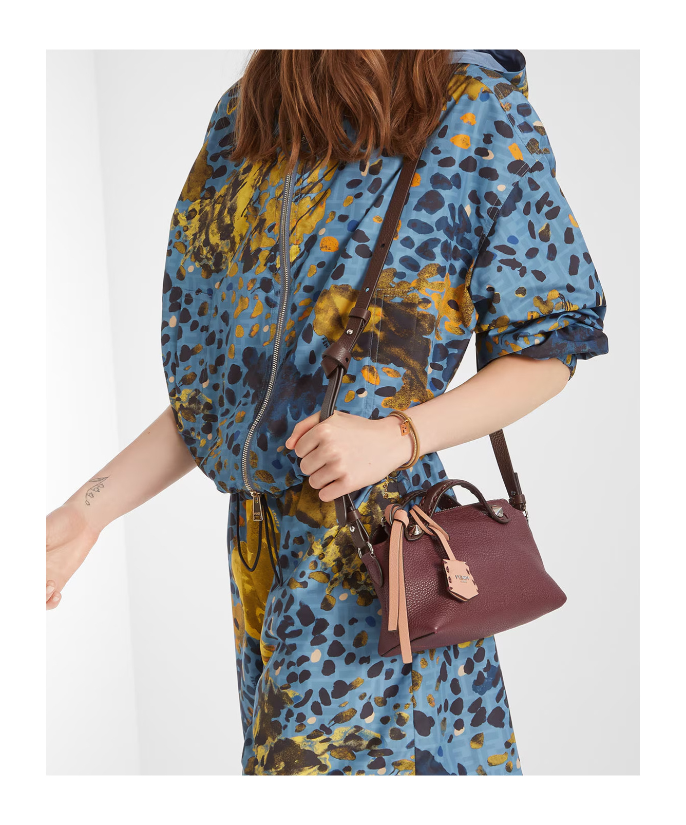 Fendi Forever Leather Bracelet In Yellow