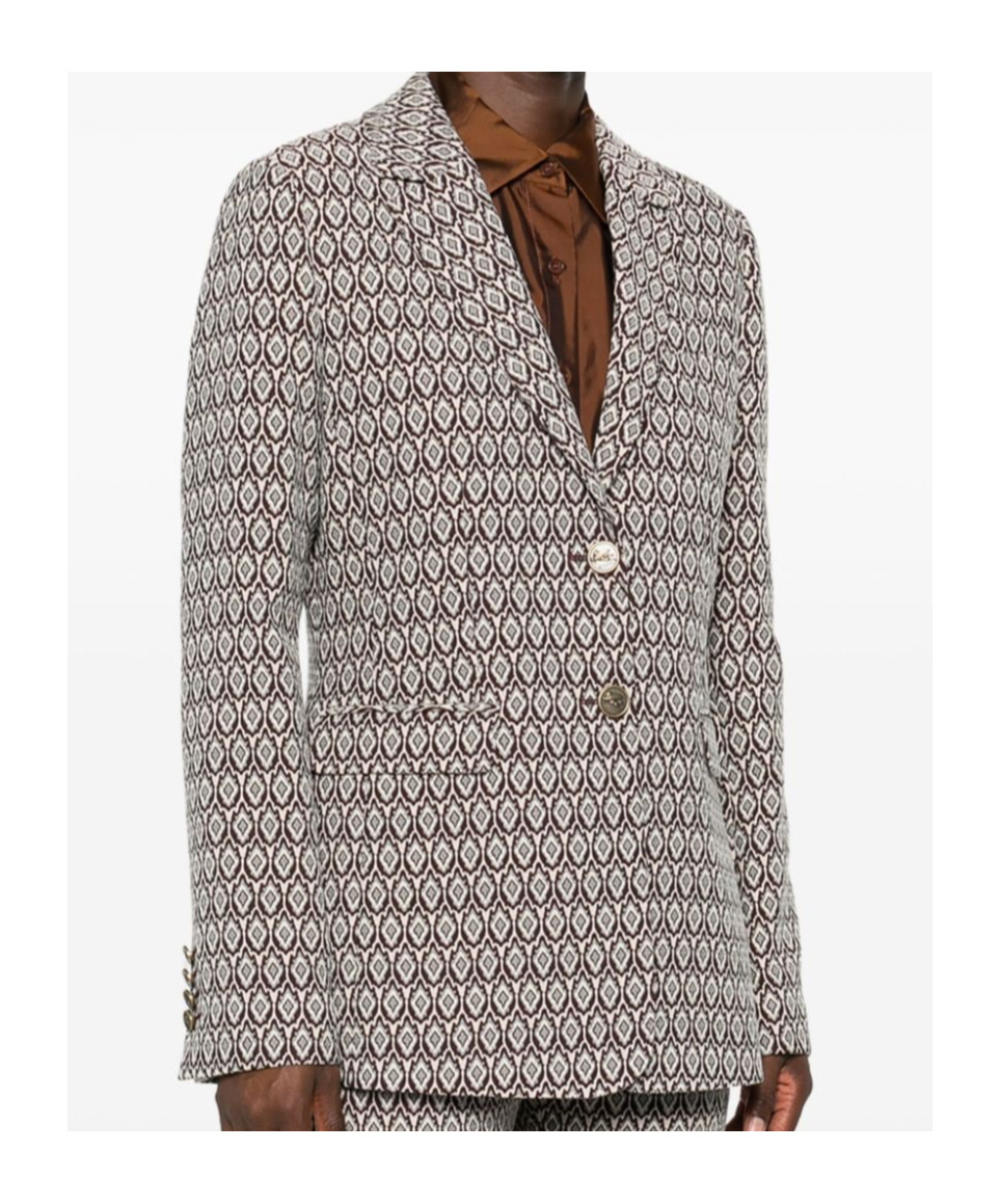 Etro Long-sleeved Suit Coat In Multicolor